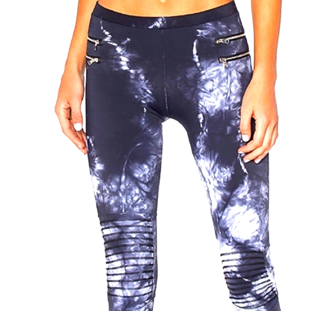 Indigo Tie Dye Moto Skinny Jean Legging Medium